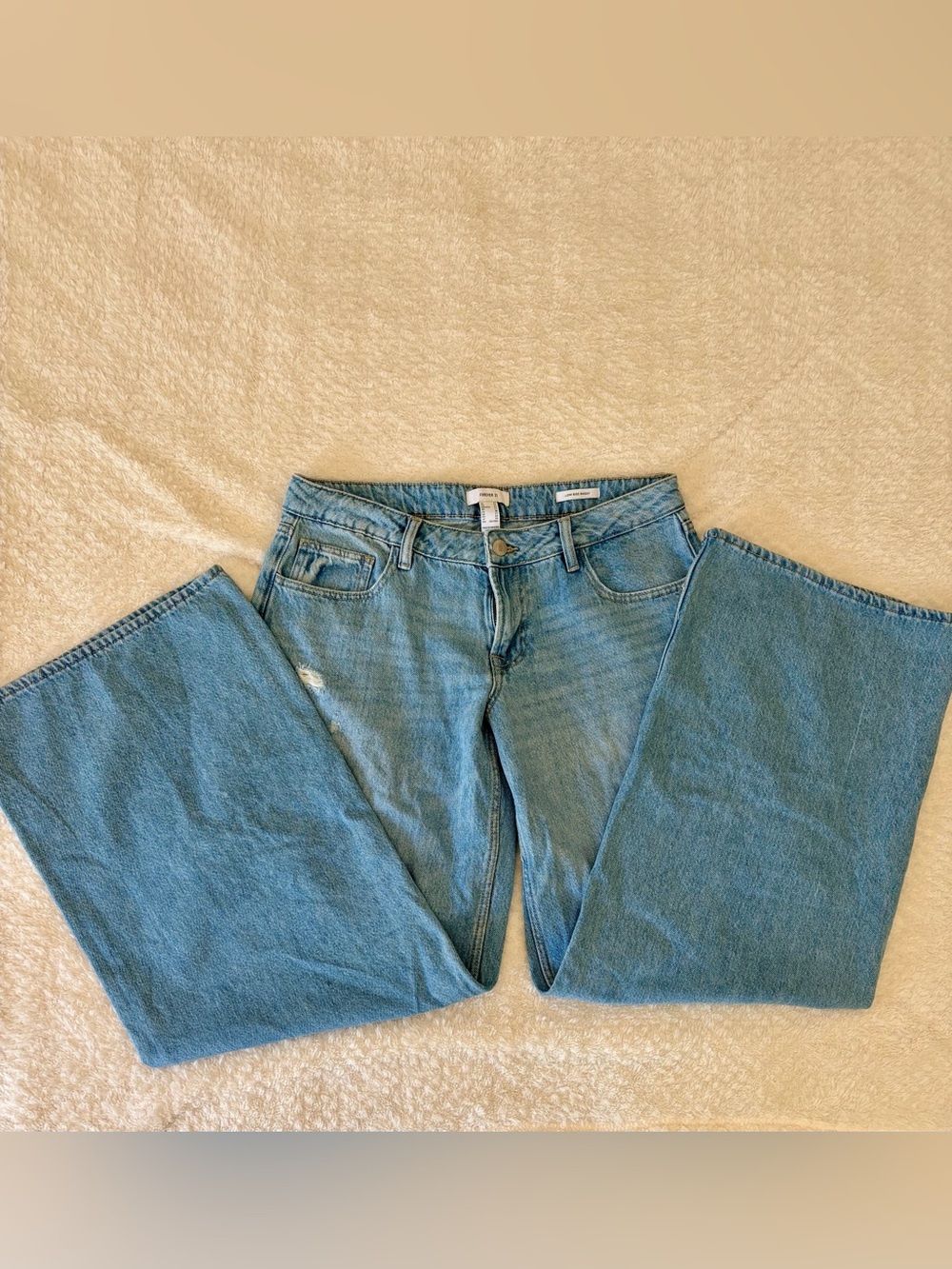 Forever 21 Light Blue low rise, baggy